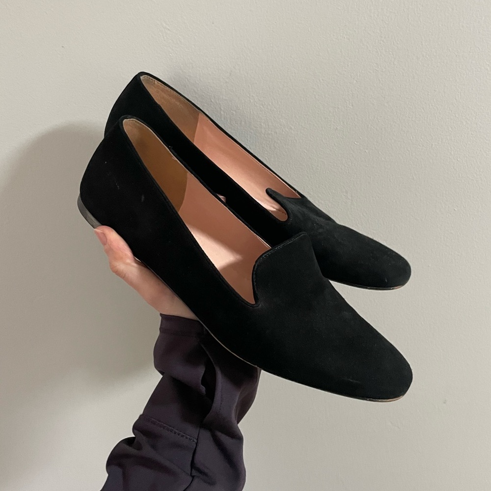 J. Crew Black 8.5 Suede Smoking Slippers